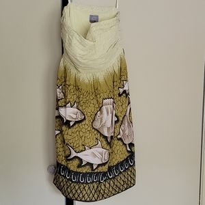 Strapless Dress with fish print